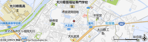 福岡県大川市酒見480周辺の地図