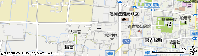 福岡県八女市稲富244周辺の地図