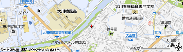 福岡県大川市酒見66周辺の地図