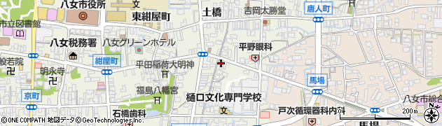 西唐人町周辺の地図