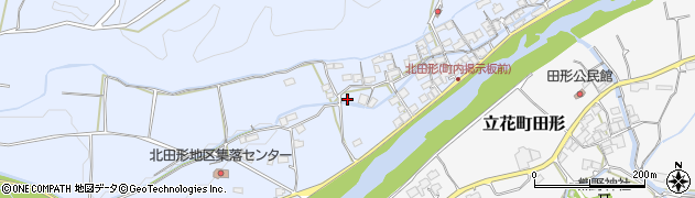 福岡県八女市北田形周辺の地図