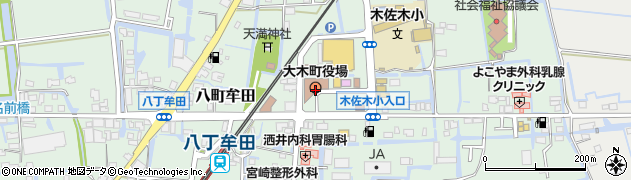 福岡県大木町（三潴郡）周辺の地図
