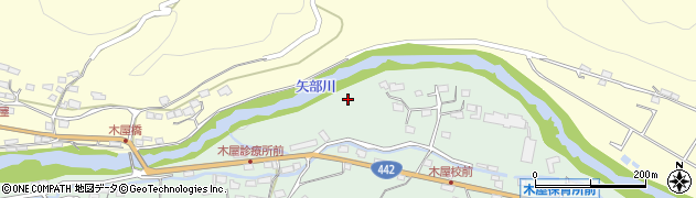 矢部川周辺の地図