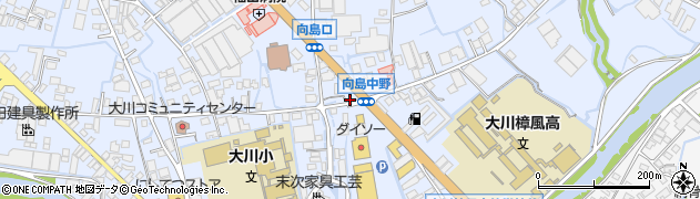 福岡県大川市向島1422周辺の地図