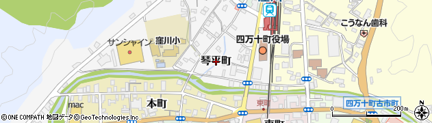 高知県四万十町（高岡郡）琴平町周辺の地図