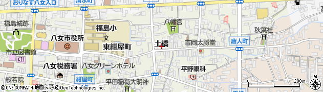 福岡県八女市本町土橋周辺の地図