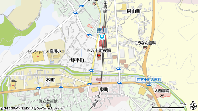 〒786-0000 高知県高岡郡四万十町（以下に掲載がない場合）の地図