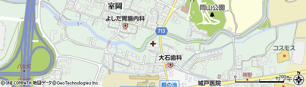 福岡県八女市室岡170周辺の地図