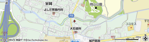 福岡県八女市室岡166周辺の地図