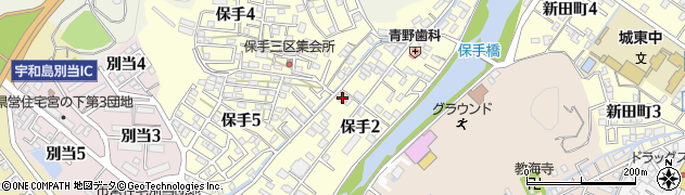愛媛県宇和島市保手周辺の地図
