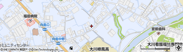 福岡県大川市向島1486周辺の地図