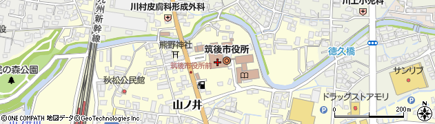 筑後市役所周辺の地図