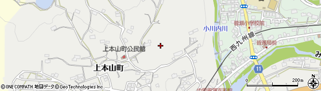 長崎県佐世保市上本山町周辺の地図