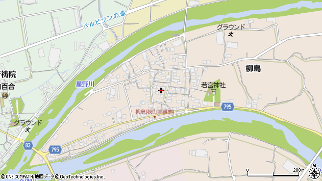 〒834-0022 福岡県八女市柳島の地図