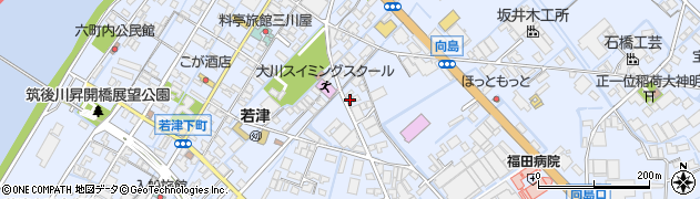 福岡県大川市向島1671周辺の地図