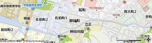 愛媛県宇和島市御徒町周辺の地図