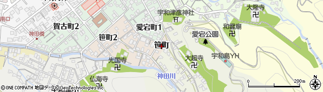 愛媛県宇和島市笹町周辺の地図