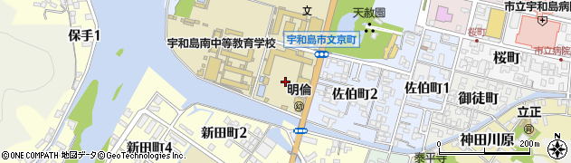 愛媛県宇和島市文京町4周辺の地図