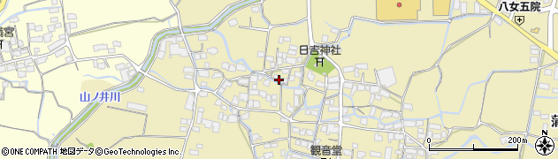 福岡県八女市蒲原周辺の地図