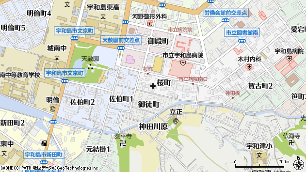 〒798-0062 愛媛県宇和島市桜町の地図