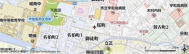 愛媛県宇和島市桜町周辺の地図