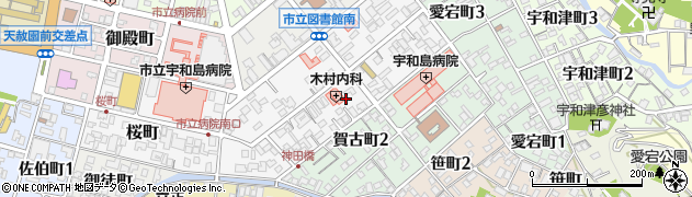 愛媛県宇和島市京町周辺の地図