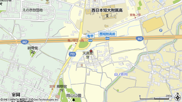 〒834-0065 福岡県八女市亀甲の地図