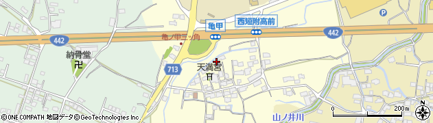 福岡県八女市亀甲周辺の地図