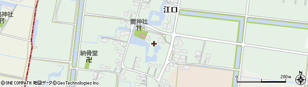 福岡県筑後市江口周辺の地図