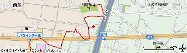福岡県八女市室岡841周辺の地図
