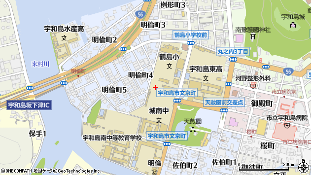 〒798-0066 愛媛県宇和島市文京町の地図