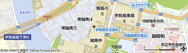 愛媛県宇和島市文京町周辺の地図
