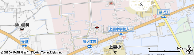 福岡県八女市平田周辺の地図