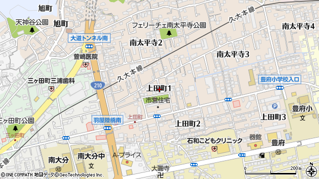 〒870-0886 大分県大分市上田町の地図