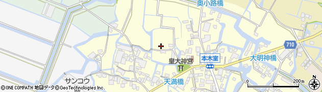 福岡県大川市本木室周辺の地図