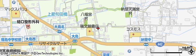 福岡県八女市大島周辺の地図