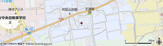 福岡県八女市井延周辺の地図