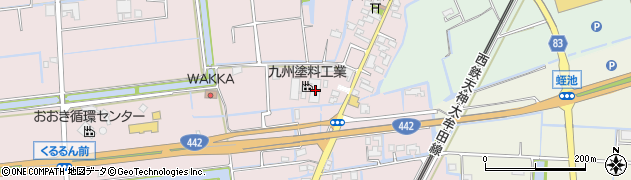九州塗料工業株式会社　大木工場周辺の地図