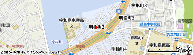 愛媛県宇和島市明倫町周辺の地図