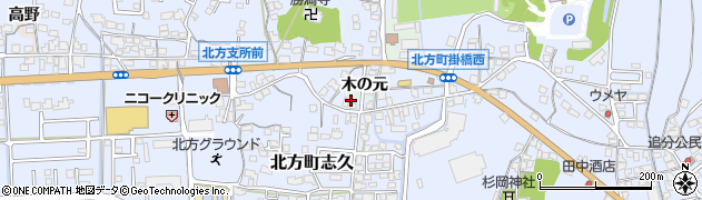佐賀県武雄市木の元周辺の地図