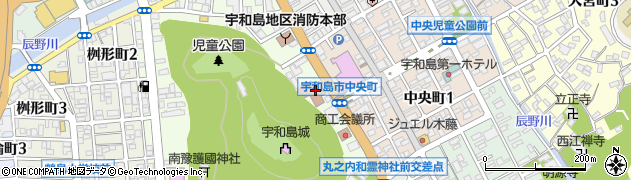 宇和島郵便局周辺の地図