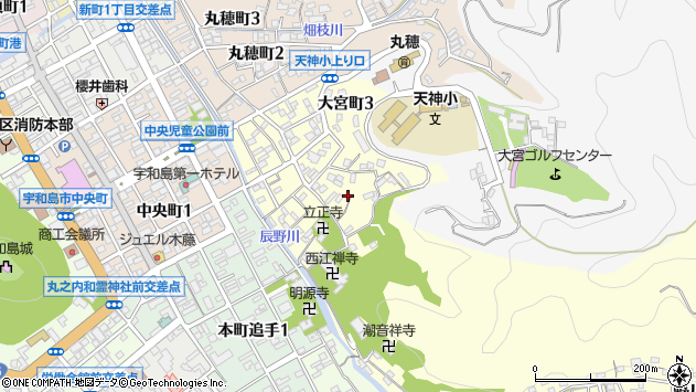 〒798-0039 愛媛県宇和島市大宮町の地図