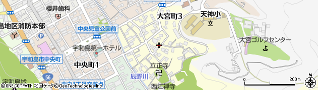 愛媛県宇和島市大宮町周辺の地図