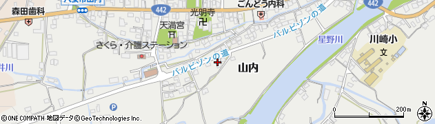 福岡県八女市山内305周辺の地図