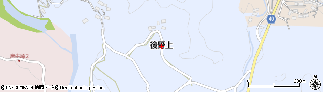大分県九重町（玖珠郡）後野上周辺の地図