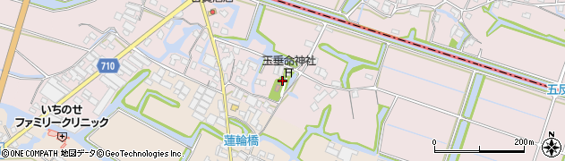 福岡県大川市上白垣周辺の地図
