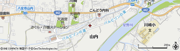 福岡県八女市山内667周辺の地図