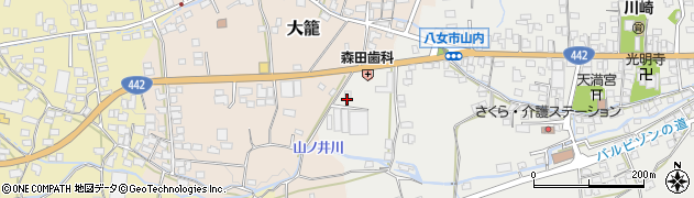 福岡県八女市山内21周辺の地図