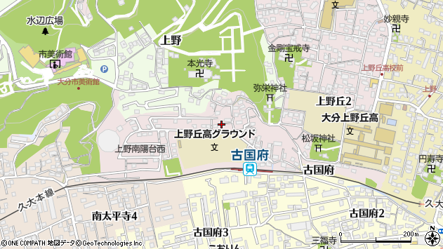 〒870-0836 大分県大分市上野南の地図