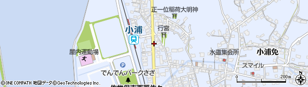 小浦駅前周辺の地図